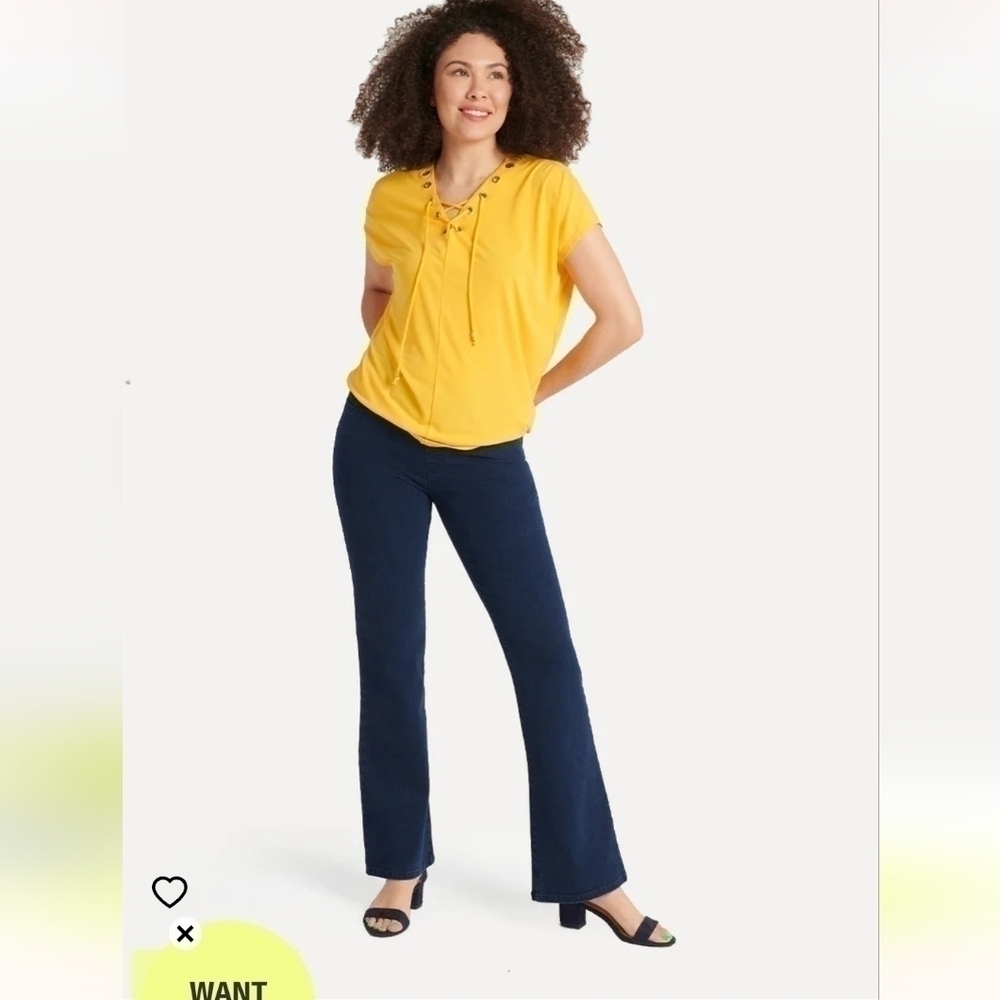 BETABRAND PULL ON Boot-Cut 4-Pocket Yoga Denim Pants, sz Large